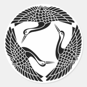 Sticker Rond Cercle de trois grues