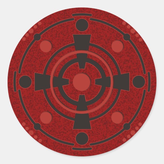 Sticker Rond cercle des cultures III | tache rouge foncé (Devant)