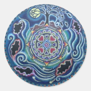 Sticker Rond Cercle des saisons - Automne Equinox Mandala