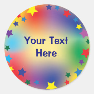 Sticker Rond Cercle d'étoiles coloré personnalisé