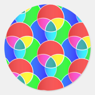 Sticker Rond Cercle d'intersection forme différentes couleurs d