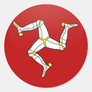Sticker Rond Cercle Drapeau De Qualité Isle Of Man