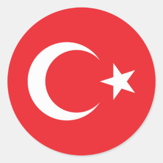 Sticker Rond Cercle Drapeau Turc
