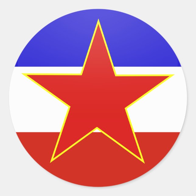 Sticker Rond Cercle du drapeau de la Yougoslavie (Devant)