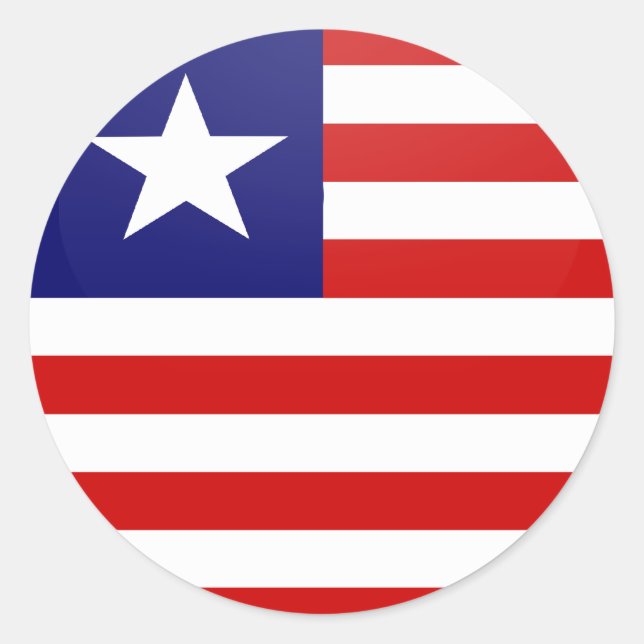 Sticker Rond Cercle du drapeau de qualité Libéria (Devant)