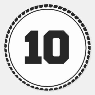 Sticker Rond Cercle du numéro 10