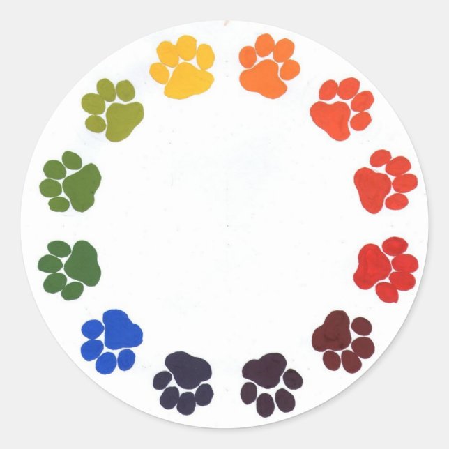 Sticker Rond Cercle Empreinte de patte (Devant)