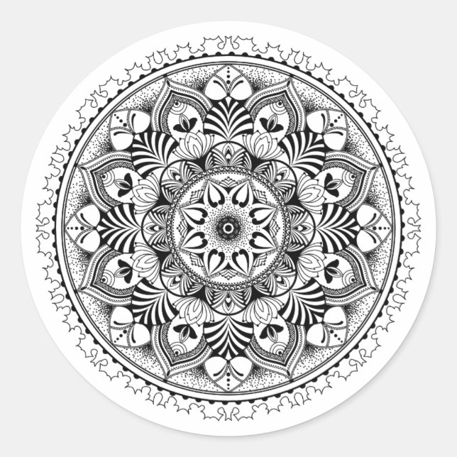 Sticker Rond Cercle Mandala (Devant)
