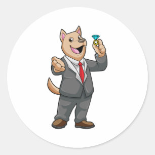 Sticker Rond Cercle Mariage Mariage de chien