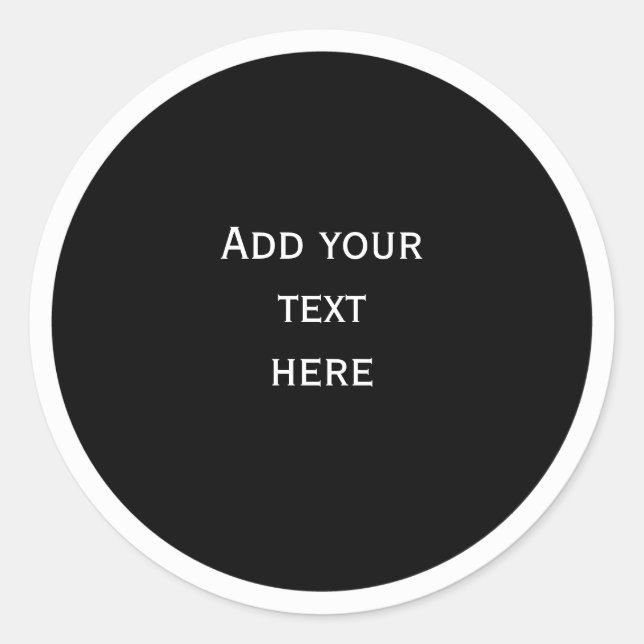 Sticker Rond Cercle noir avec MODÈLE de cercle blanc, (Devant)