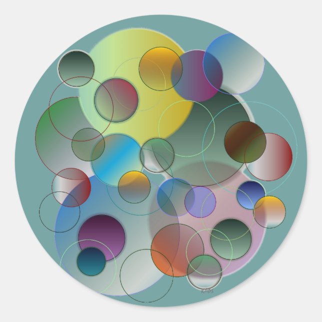 Sticker Rond Cercles, anneaux, formes géométriques (Devant)