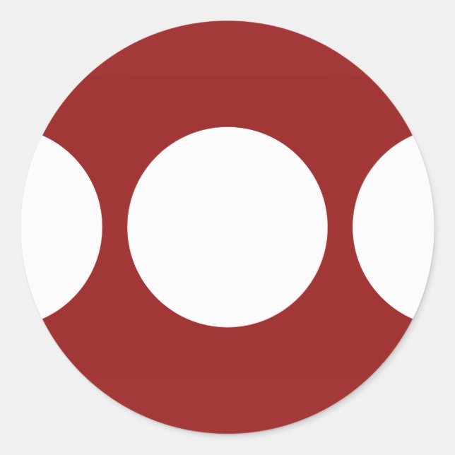 Sticker Rond Cercles blancs en rouge (Devant)