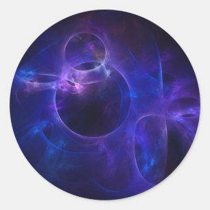 Sticker Rond Cercles bleu et violet 1