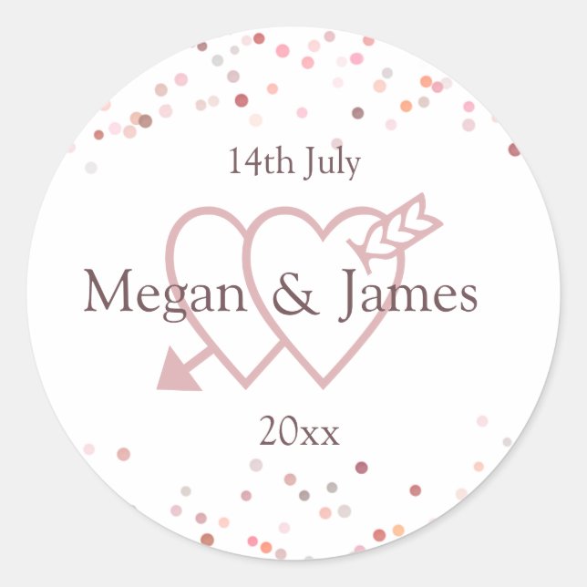 Sticker Rond Cercles Confetti Roses (Devant)