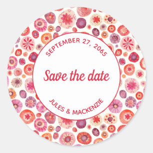 Sticker Rond Cercles d'aquarelle rose Abstrait