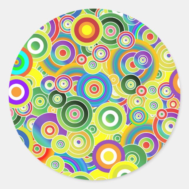 Sticker Rond Cercles de couleurs (Devant)