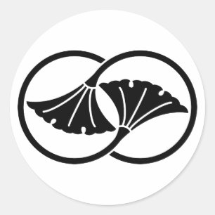 Sticker Rond Cercles de feuilles de ginkgo liées