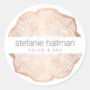 Sticker Rond Cercles d'or Rose de beauté biologique