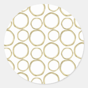 Sticker Rond Cercles d'or sur blanc moderne tendance