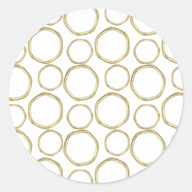 Sticker Rond Cercles Dorés Sur Fond Blanc Moderne Tendance (Devant)