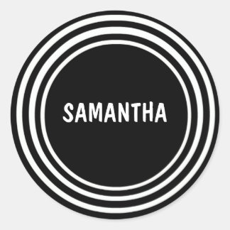 Sticker Rond Cercles noirs et blancs