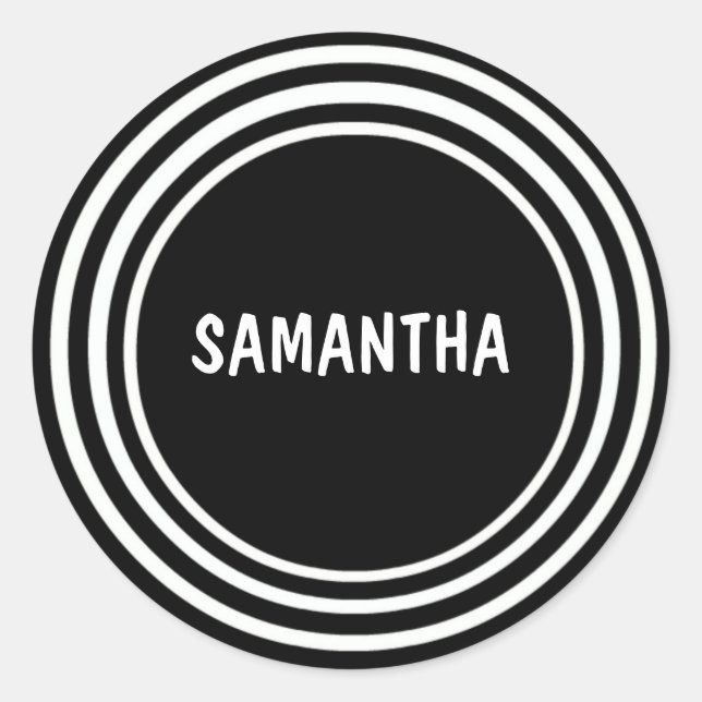 Sticker Rond Cercles noirs et blancs (Devant)