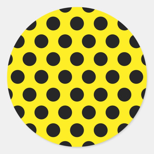 Sticker Rond Cercles noirs sur Arrière - plan jaune (Devant)