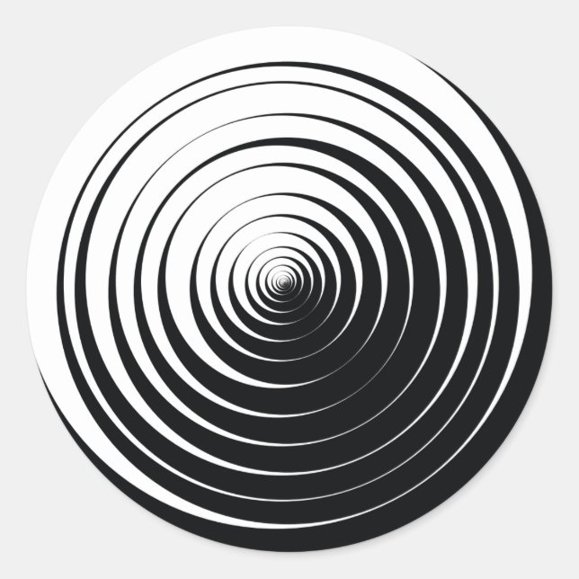 Sticker Rond Cercles optiques noirs et blancs (Devant)
