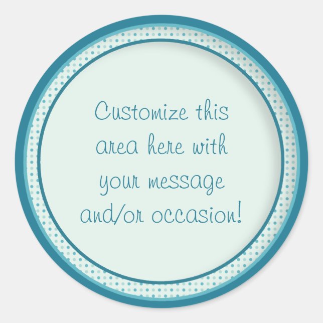 Sticker Rond Cercles/points turquoises (1) (Devant)