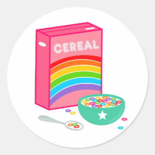 Sticker Rond Céréal arc-en-ciel