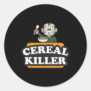 Sticker Rond Cereal Killer Food Pun Humour Costume Amusant Hall