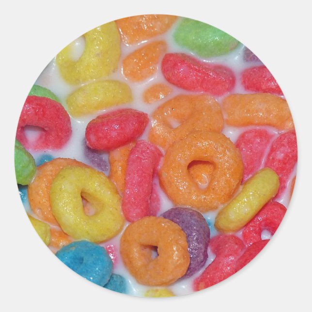 Sticker Rond Céréales de fruits (Devant)
