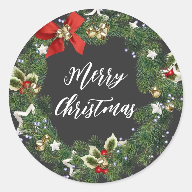 Sticker Rond Céréales de Noël personnalisées Joyeux Cas de Noël (Devant)
