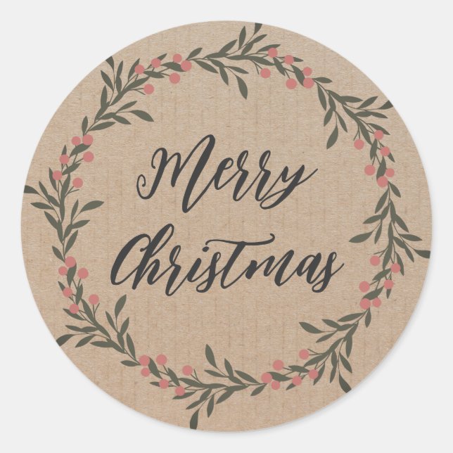 Sticker Rond Céréales de Noël personnalisées Joyeux Cas de Noël (Devant)