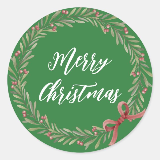 Sticker Rond Céréales de Noël personnalisées Joyeux Cas de Noël (Devant)