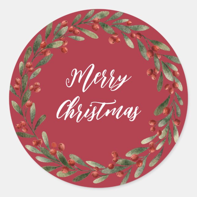 Sticker Rond Céréales de Noël personnalisées Joyeux Cas de Noël (Devant)