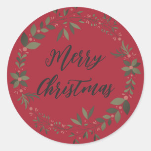 Sticker Rond Céréales de Noël personnalisées Joyeux Cas de Noël