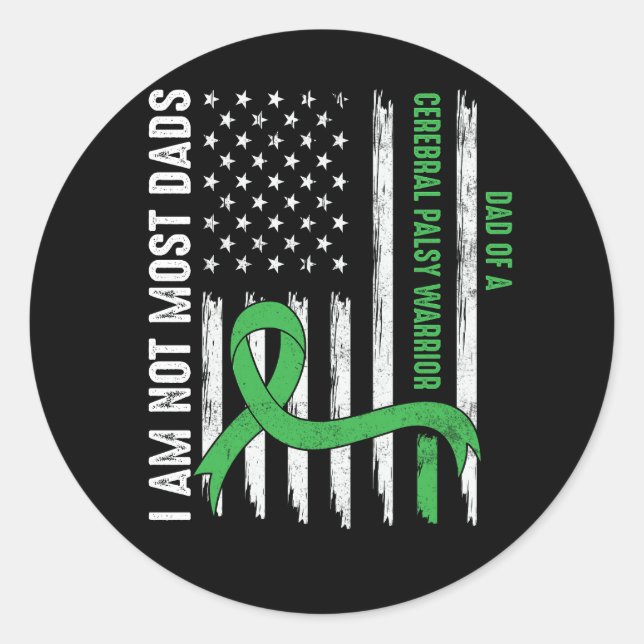 Sticker Rond Cérébral Palsy CP Sensibilisation La plupart des p (Devant)