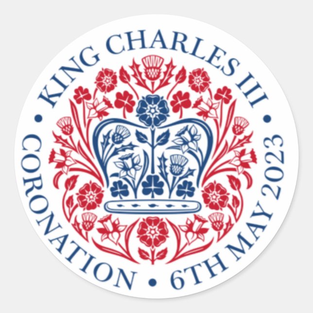 Sticker Rond Cérémonie du couronnement du roi Charles III (Devant)