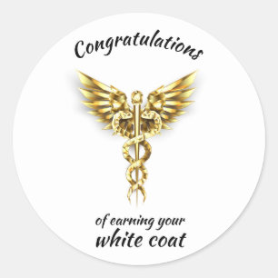 Sticker Rond Cérémonie du manteau blanc Gold Médicale