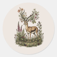 Cerf aux fleurs sauvages 