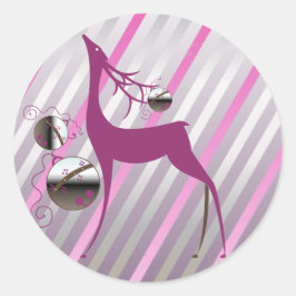 Sticker rond cerf et joyeux