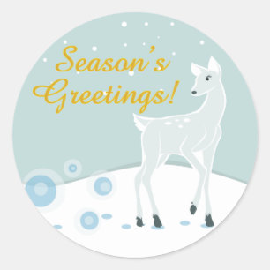 Sticker Rond Cerf neigeux