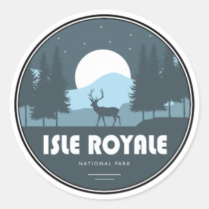 Sticker Rond Cerfs du parc national de l'Isle Royale