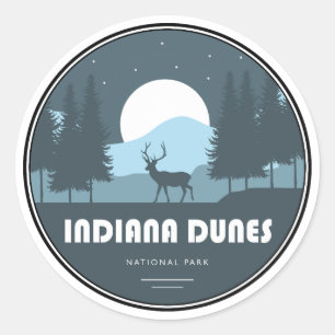 Sticker Rond Cerfs du parc national des dunes de l'Indiana