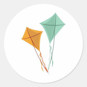 Sticker Rond Cerfs-volants