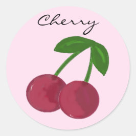 Sticker Rond Cerise Douce