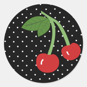 Sticker Rond Cerise noire