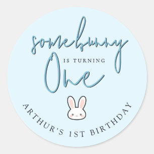 Sticker Rond Certains lapin a un an 1ère célébration d'annivers