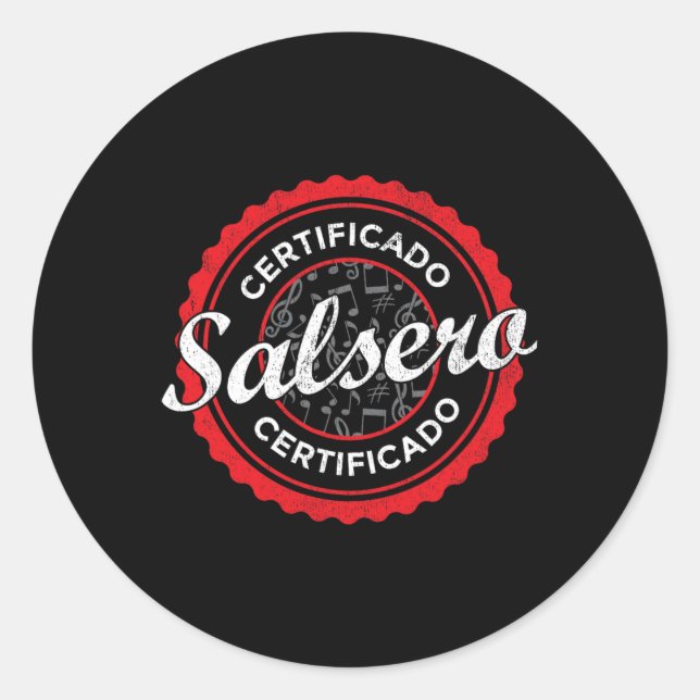 Sticker Rond Certificado Salsero Danser Funny Salsa (Devant)